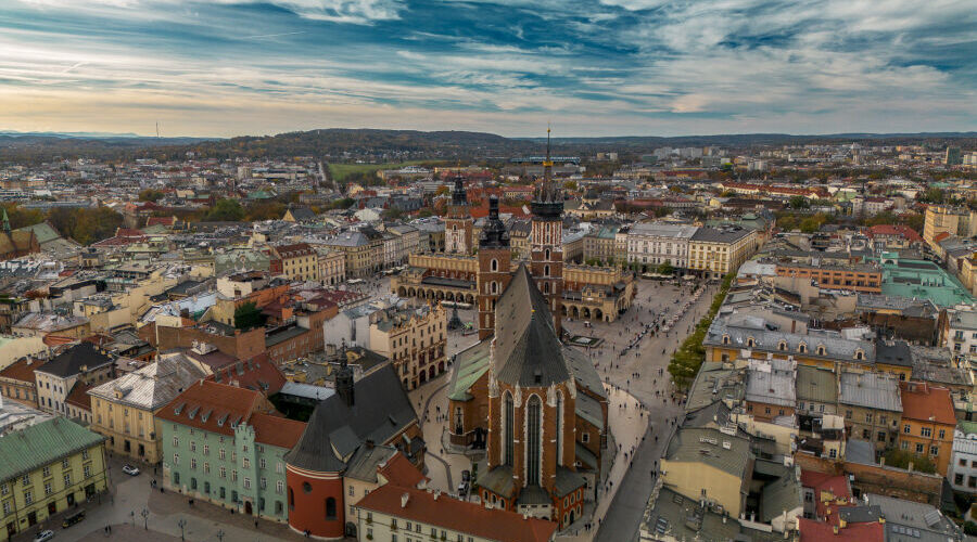 Zdjęcie Krakowa z wysokości